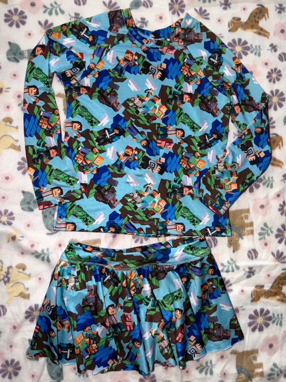 Handmade Minecraft swimsuit Size 8/10